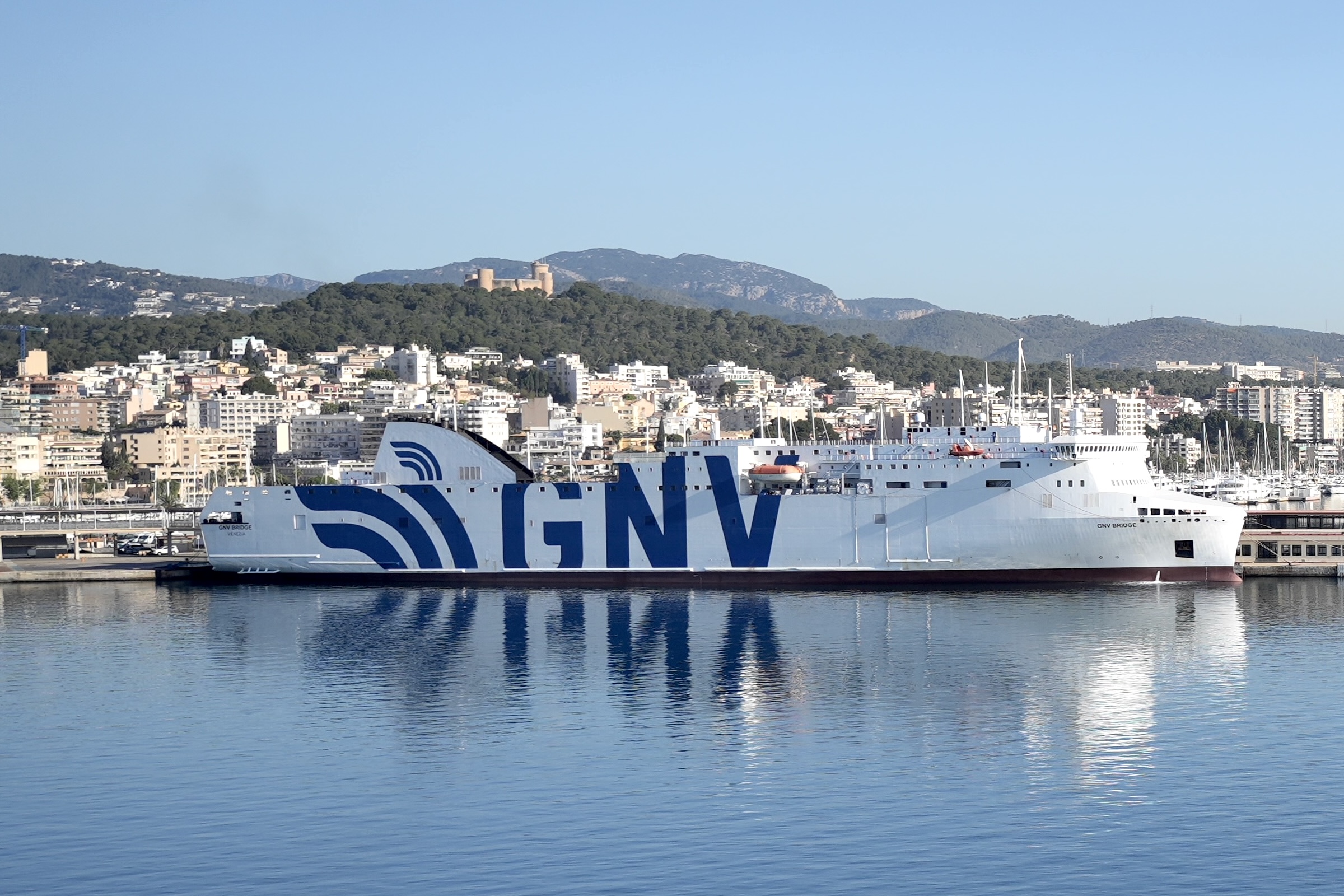 Die GNV-Fähre *Bridge* im Hafen von Palma de Mallorca